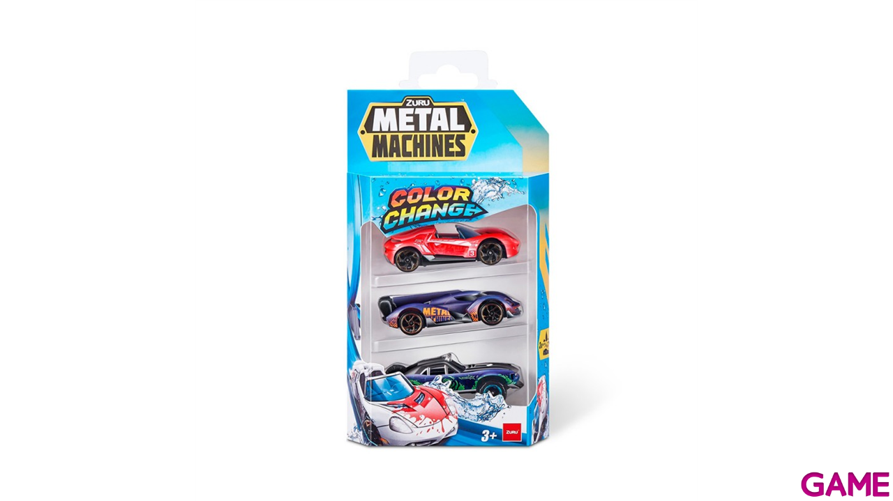 Metal Machines Pack 3 Mini Vehículos (Cambia color)-1