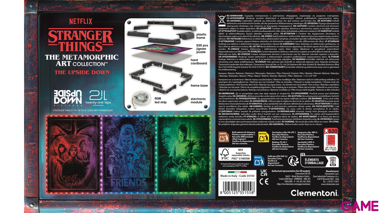 Puzzle con iluminacion y marco Stranger Things The Upside Down de 520 piezas-5