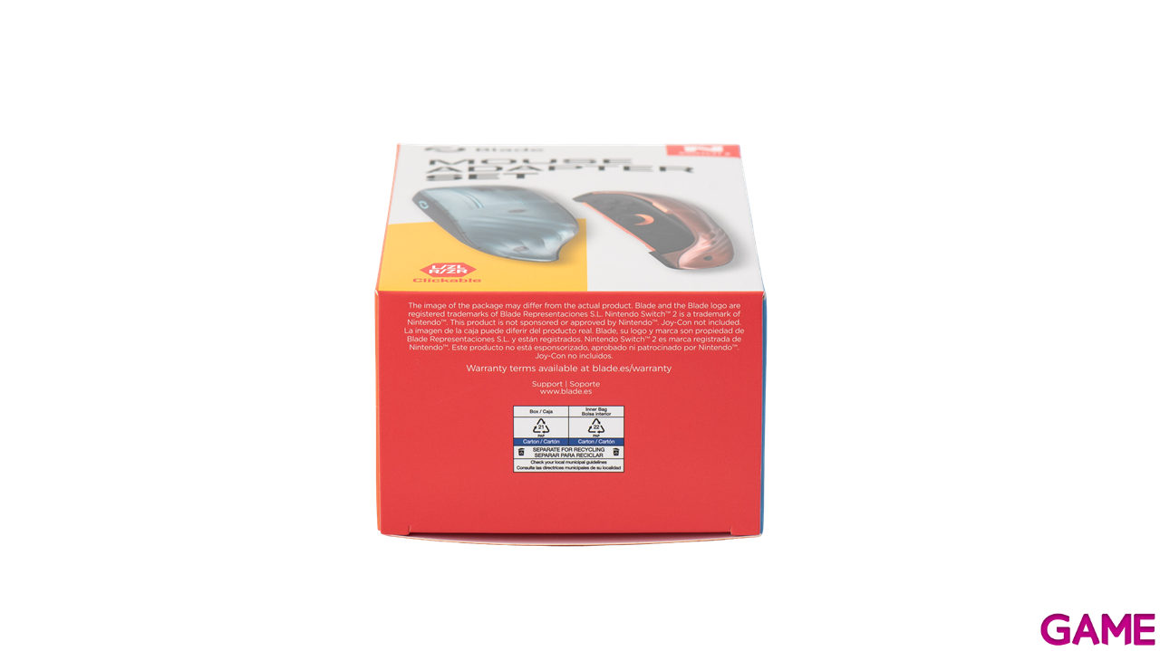 Set Adaptadores Joy-Con 2 para Ratón Rojo y Azul + Correas-2