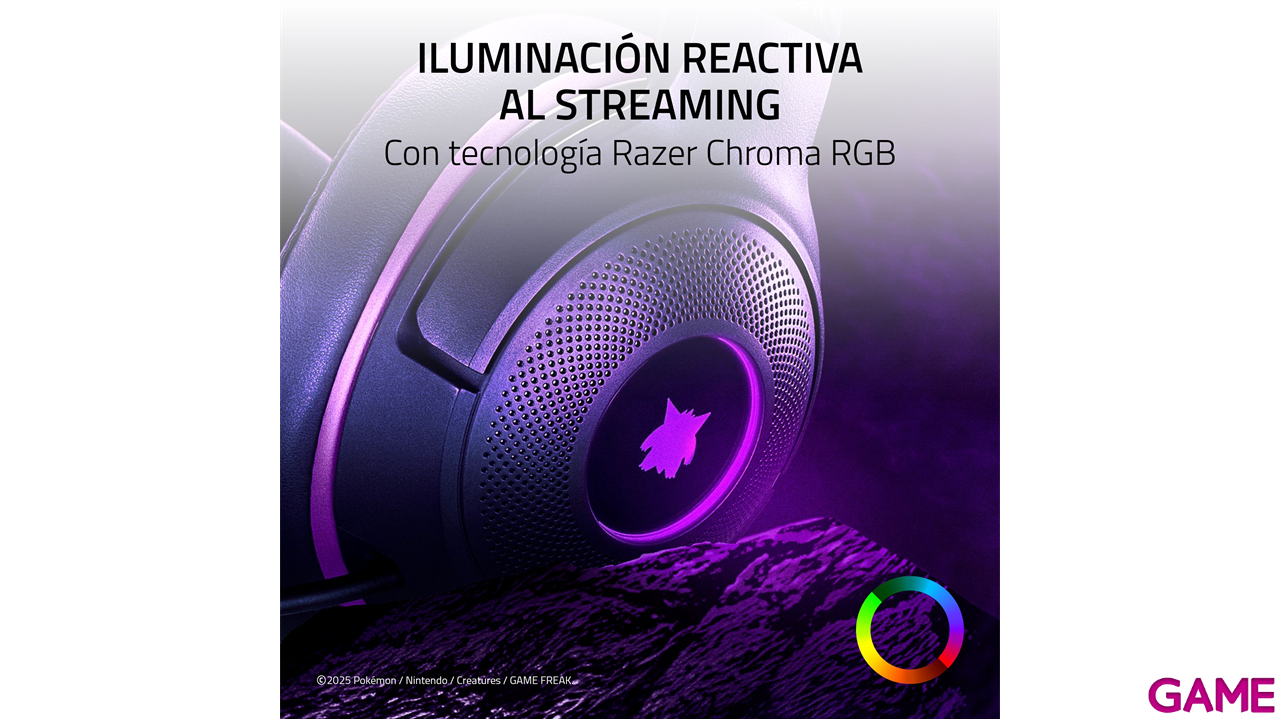 Razer Kraken Kitty V2 RGB Pokémon Gengar Edition PC - PS5 - PS4 - Auriculares Gaming-2