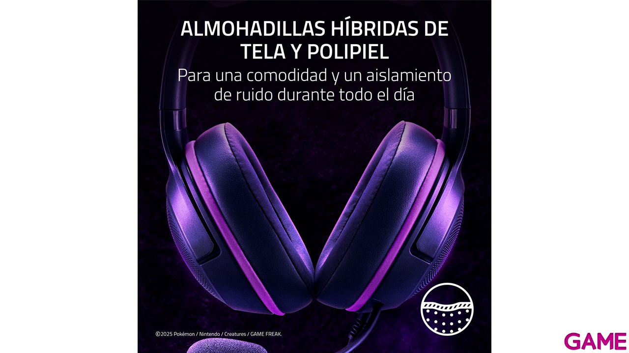 Razer Kraken Kitty V2 RGB Pokémon Gengar Edition PC - PS5 - PS4 - Auriculares Gaming-6
