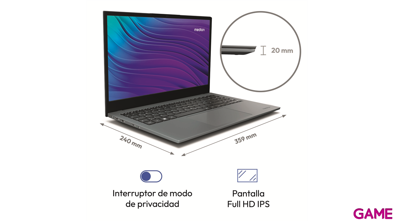 Medion akoya E15433 MD62671 i5-1235U - 16GB - 512GB SSD - 15,6´´ - W11 - Ordenador Portatil-0