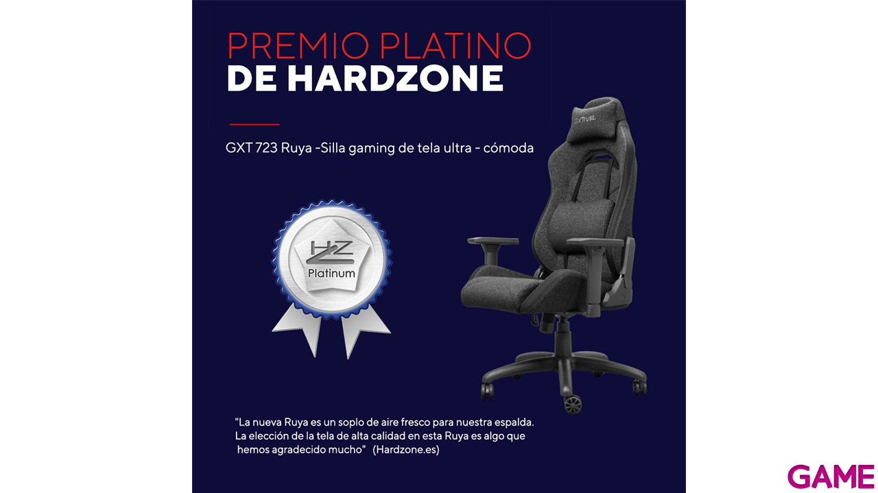 Trust GXT723 Ruya Fabric Gris - Silla Gaming-0