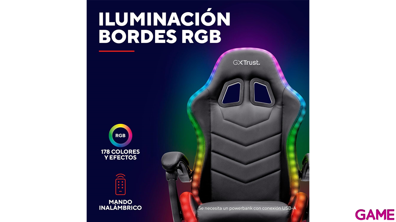 Trust GXT704 Roniq RGB Negro - Silla Gaming-5