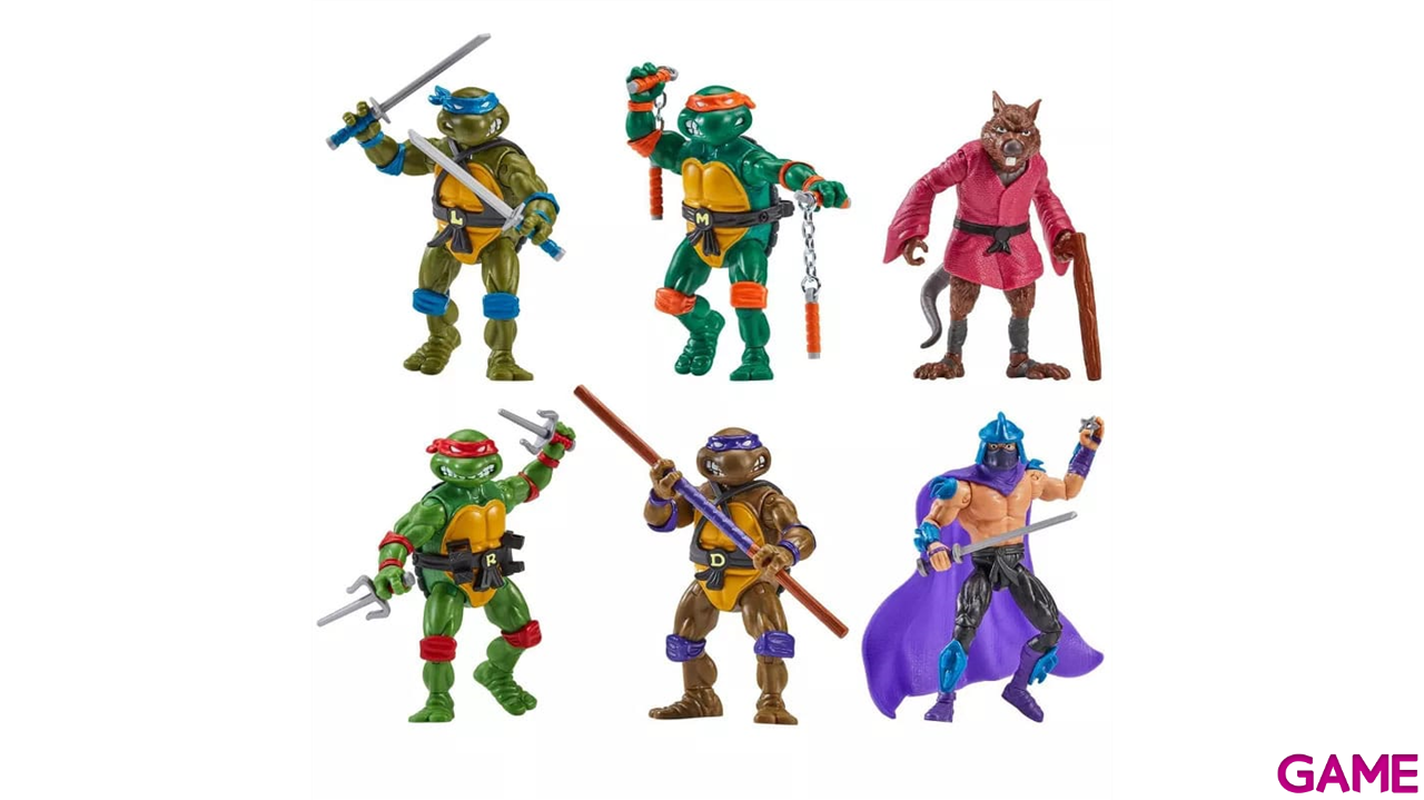 Pack de 6 Figuras Tortugas Ninja 1988 Remastered de 10 cm-0