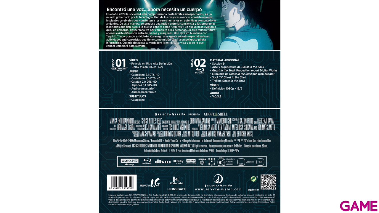 Ghost in the Shell 4K + BD Edición Coleccionista-1