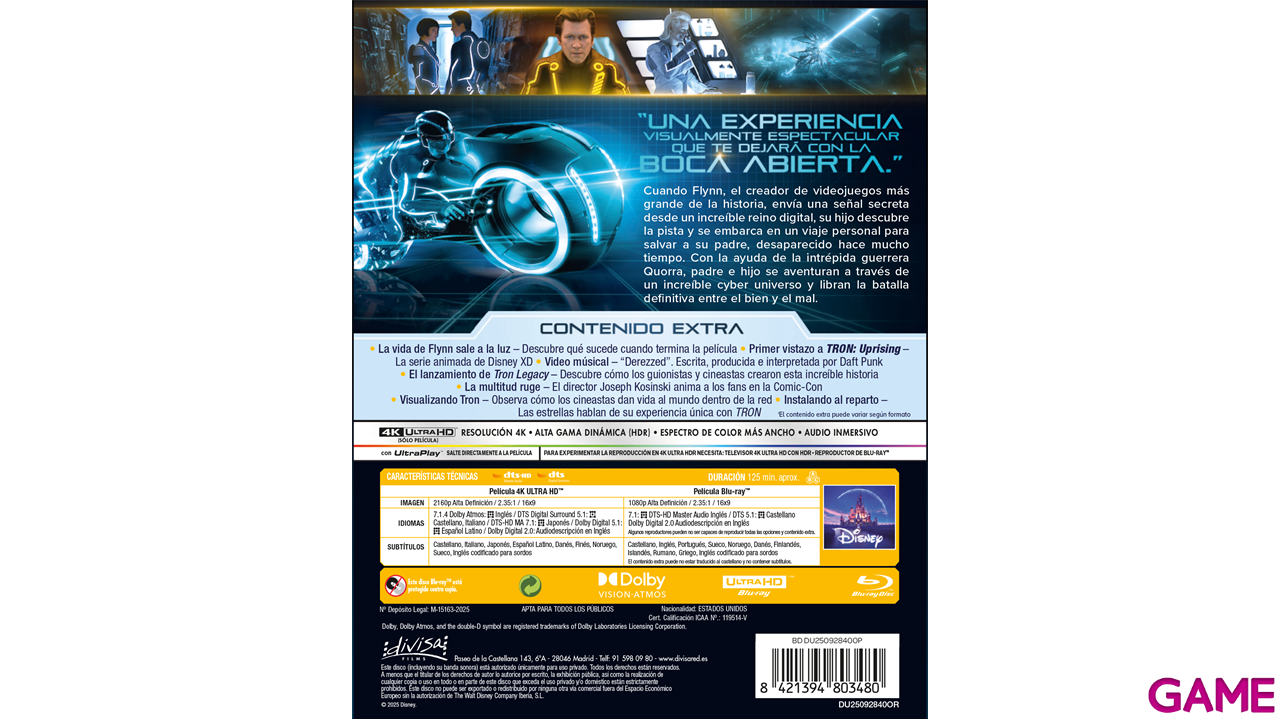 Tron Legacy 4K + BD-0