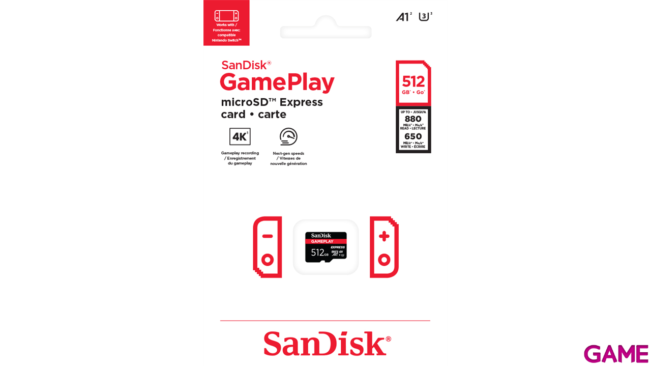 Sandisk GamePlay MicroSD Express 512GB - Tarjeta Memoria-1