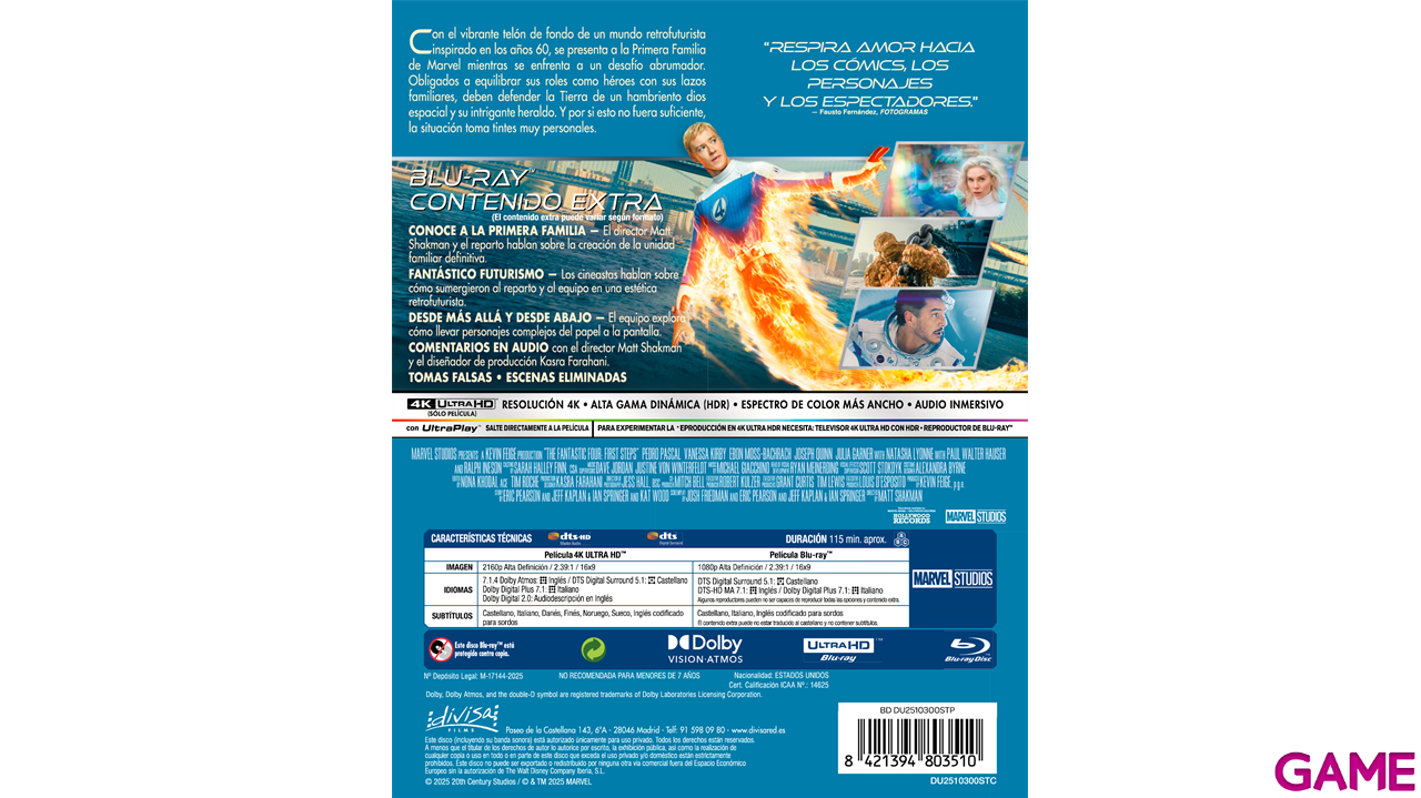 Los 4 Fantásticos Primeros Pasos 4K + BD Edición Steelbook-2 Los 4 Fantásticos Primeros Pasos 4K + BD Edición Steelbook-2