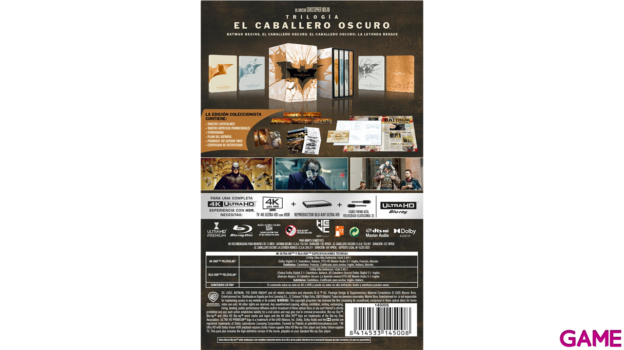 El Caballero Oscuro Trilogía 4K + BD Edición Steelbook-2