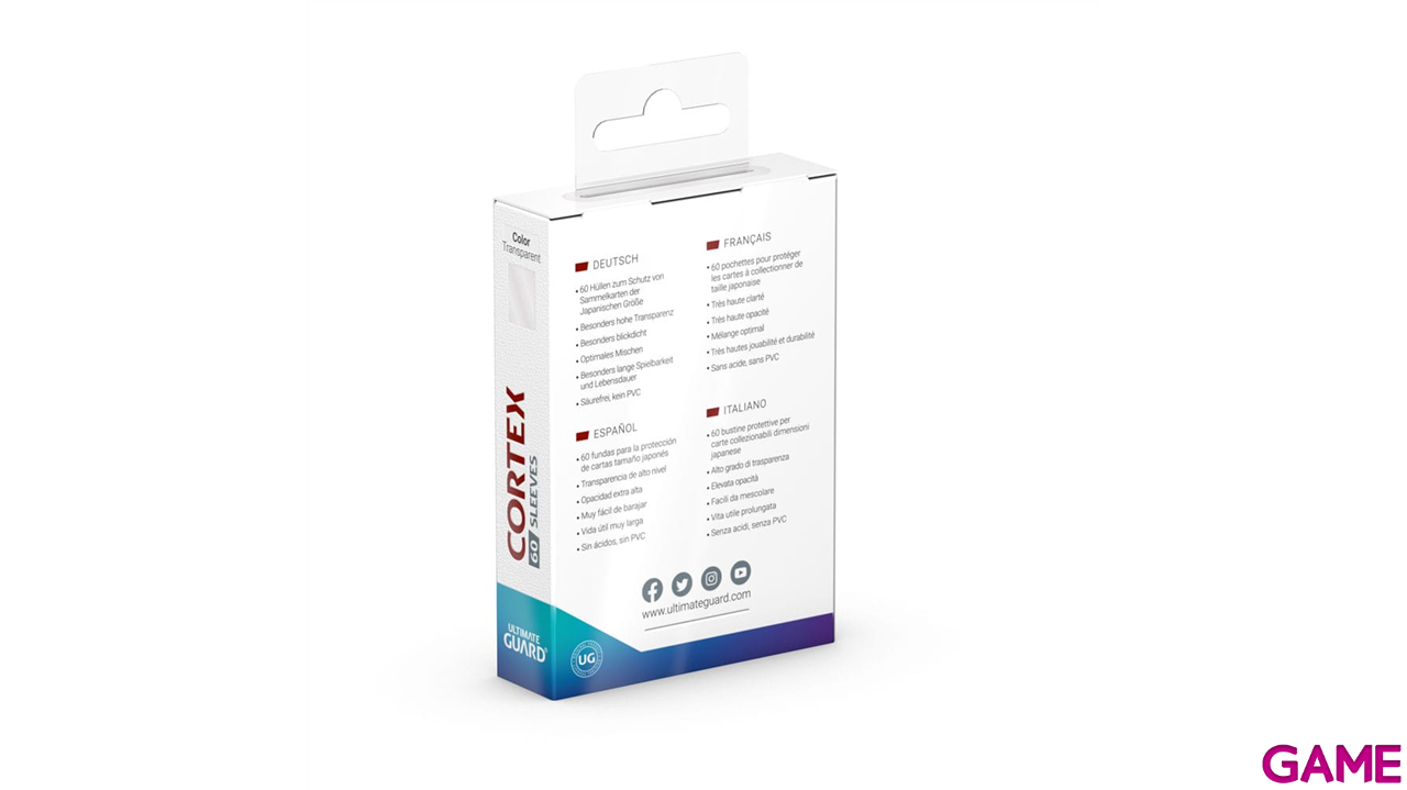 Fundas para cartas Cortex Tamaño cartas Japonesas de color transparente (60 uds)-2