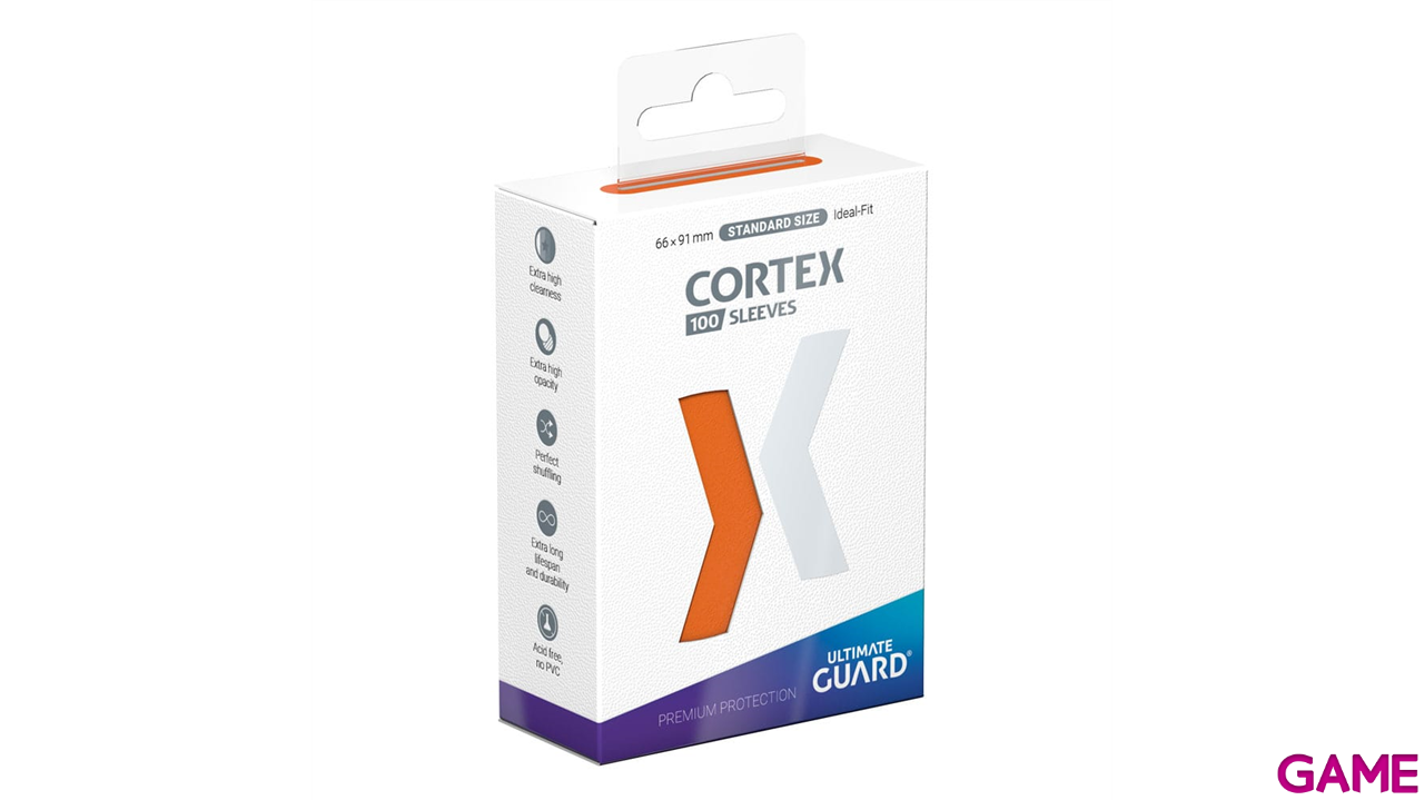 Fundas para cartas Cortex Tamaño Estándar de color naranja (100 uds)-0