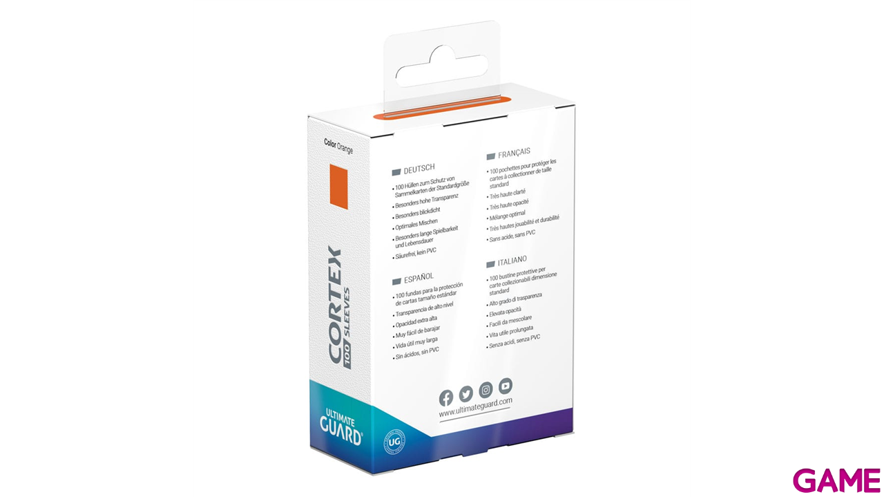 Fundas para cartas Cortex Tamaño Estándar de color naranja (100 uds)-2