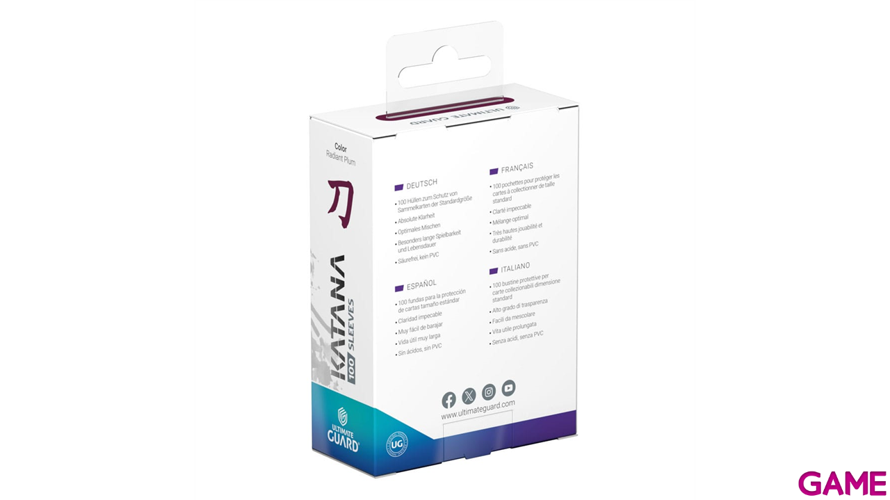 Fundas para cartas Katana Sleeves Tamaño Standard de color Radiant Plum (100 uds)-1
