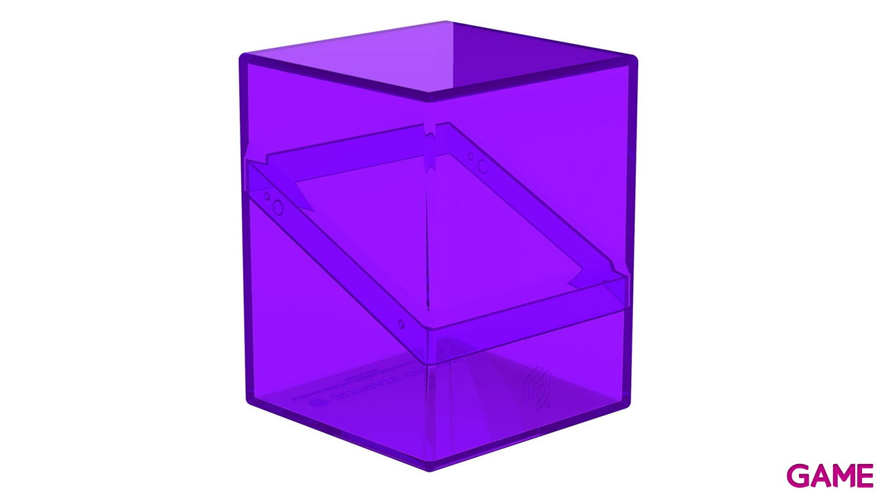 Caja de almacenaje para 100 cartas Ultimate Guard Boulder Amethyst de color morado transparente-0