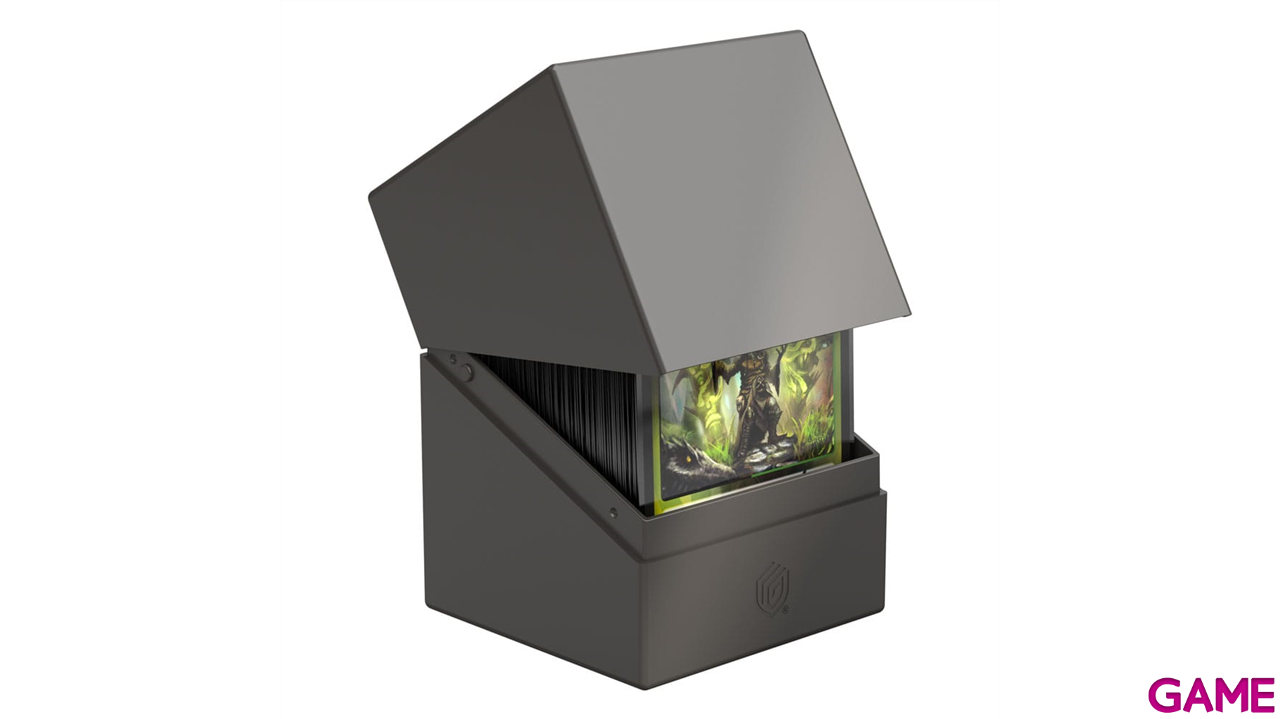Caja de almacenaje para 100 cartas Ultimate Guard Boulder Ruby de color Solid Grey-1