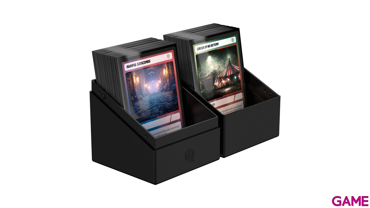 Caja de almacenaje para 100 cartas Ultimate Guard Boulder Ruby de color Solid Black-1