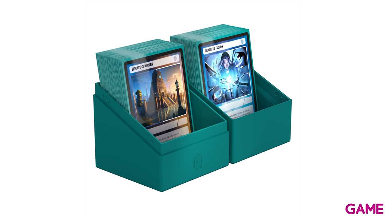 Caja de almacenaje para 100 cartas Ultimate Guard Boulder Ruby de color Solid Petrol-2
