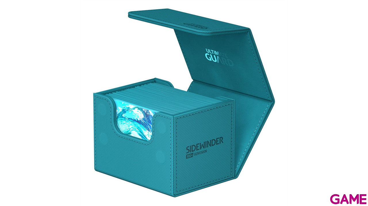 Caja de almacenaje para cartas Sidewinder 100+ Xenoskin de color azul Gasolina (100 uds)-0