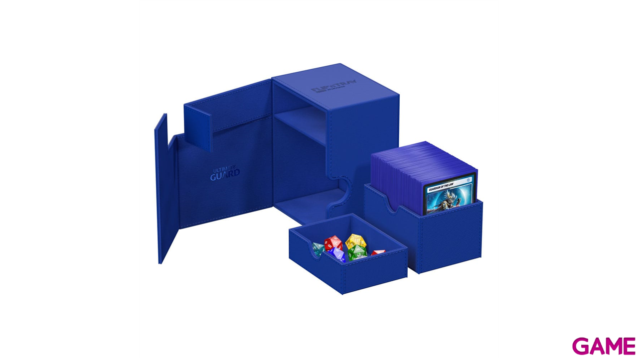 Caja de almacenaje para cartas y dados Flip´n´Tray 133+ Xenoskin de color Azul (133 uds)-1
