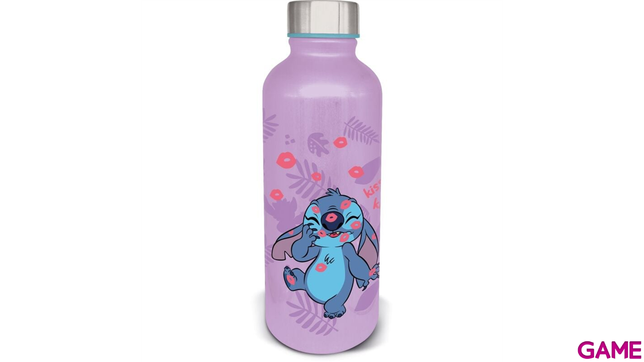 Botella de aluminio Disney Stitch color rosa de 740 ml-1