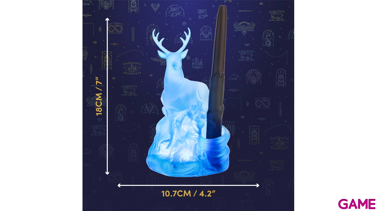Lampara Harry Potter Patronus con varita de control remoto 20 cm-1