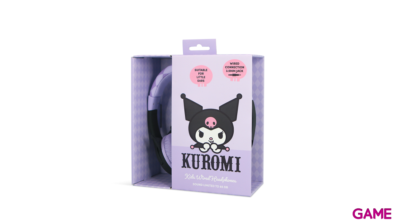 Auricular con cable para niños Kuromi con orejas-0