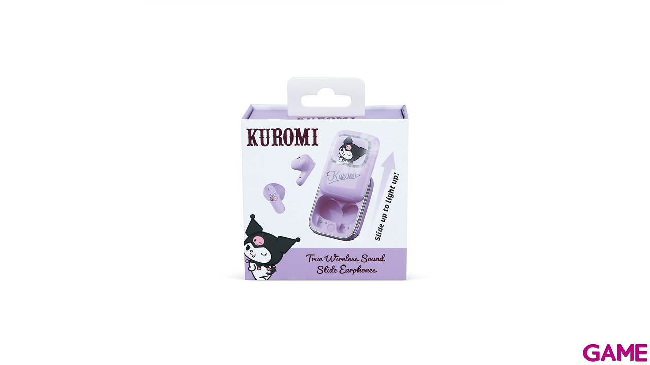 Earbuds inalambricos Bluetooth con luz y tapa deslizante Kuromi-3