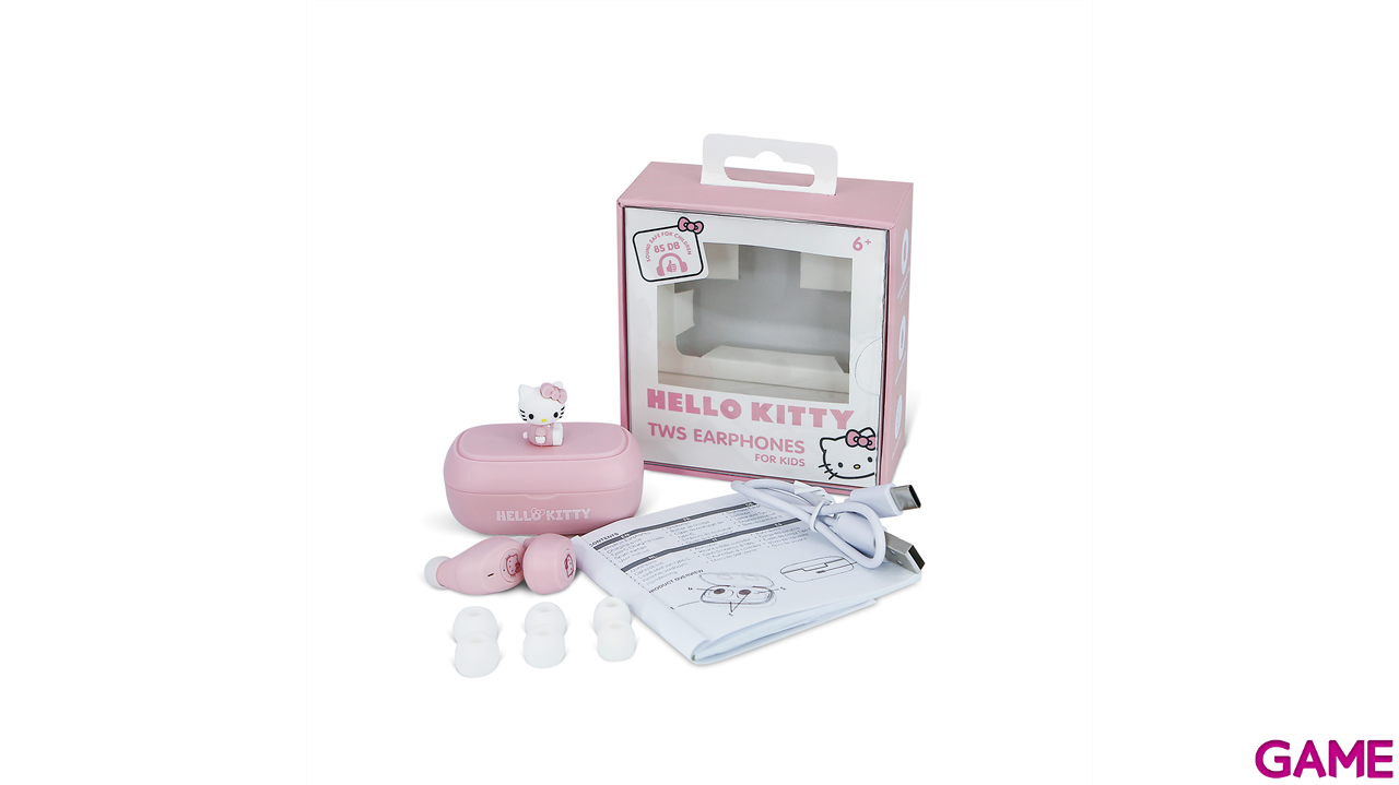 Earbuds inalabricos Bluetooth Hello Kitty con figura 3D-3