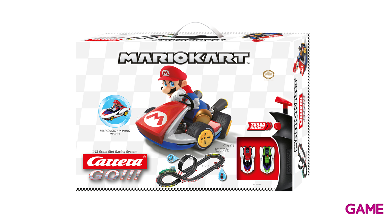 Pistas con 2 coches Carrera GO!!! Nintendo Mario Kart - P - Wing (Mario + Yoshi) de 4,9 m-2