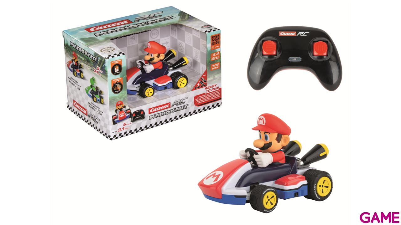 Coche de Radiocontrol Mario Kart 1:32 Race Kart, Mario (2.4Ghz, batería LiFePo+cargador)-0
