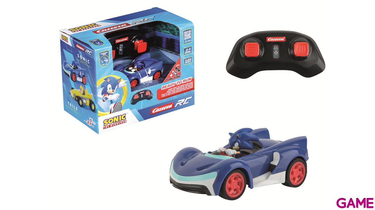 Coche de Radiocontrol Team Sonic Racing  1:43 Mini RC - Sonic (2.4Ghz, batería+cargador)-0
