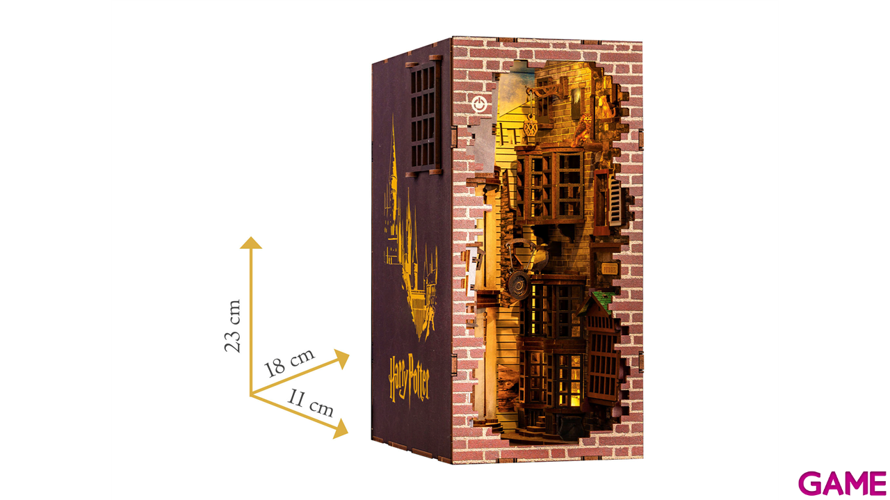 Book Nook con luz LED Tiny Adventures - Diagon Alley - Harry Potter (202 piezas)-11
