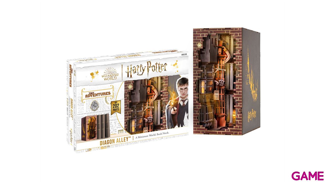 Book Nook con luz LED Tiny Adventures - Diagon Alley - Harry Potter (202 piezas)-0