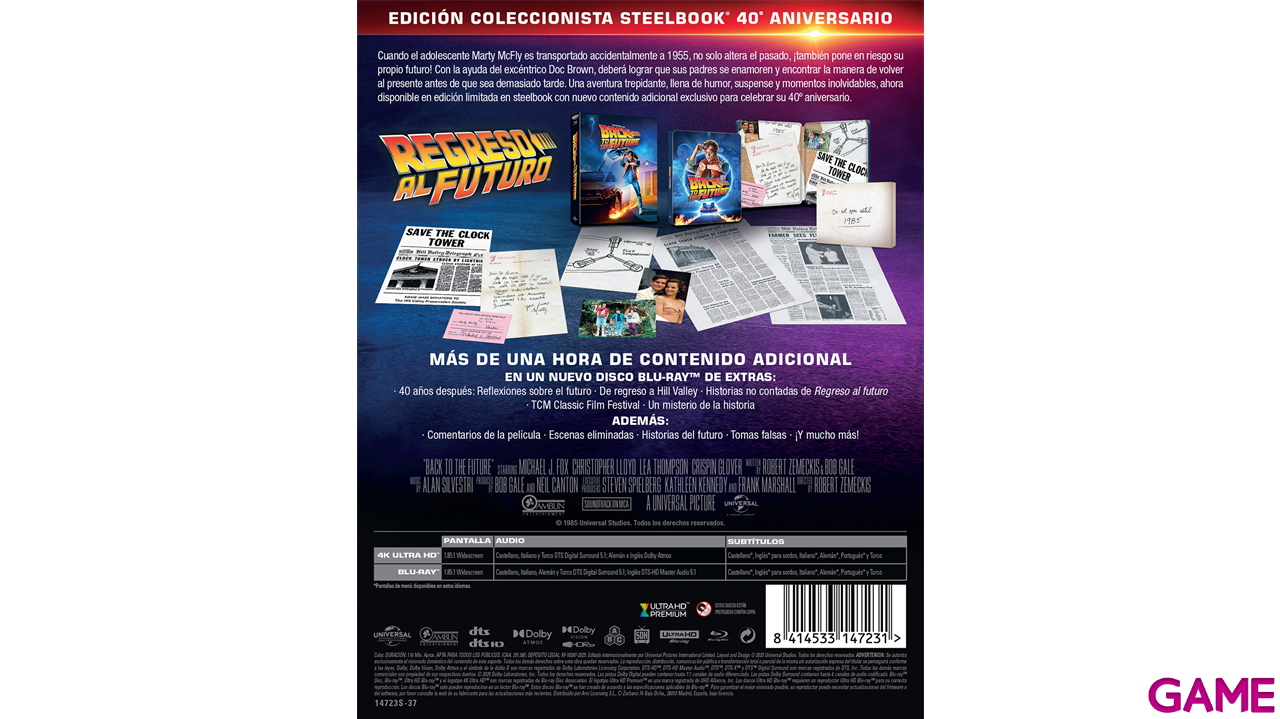 Regreso al Futuro 4K + BD Edición 40 Aniversario-1 Regreso al Futuro 4K + BD Edición 40 Aniversario-1