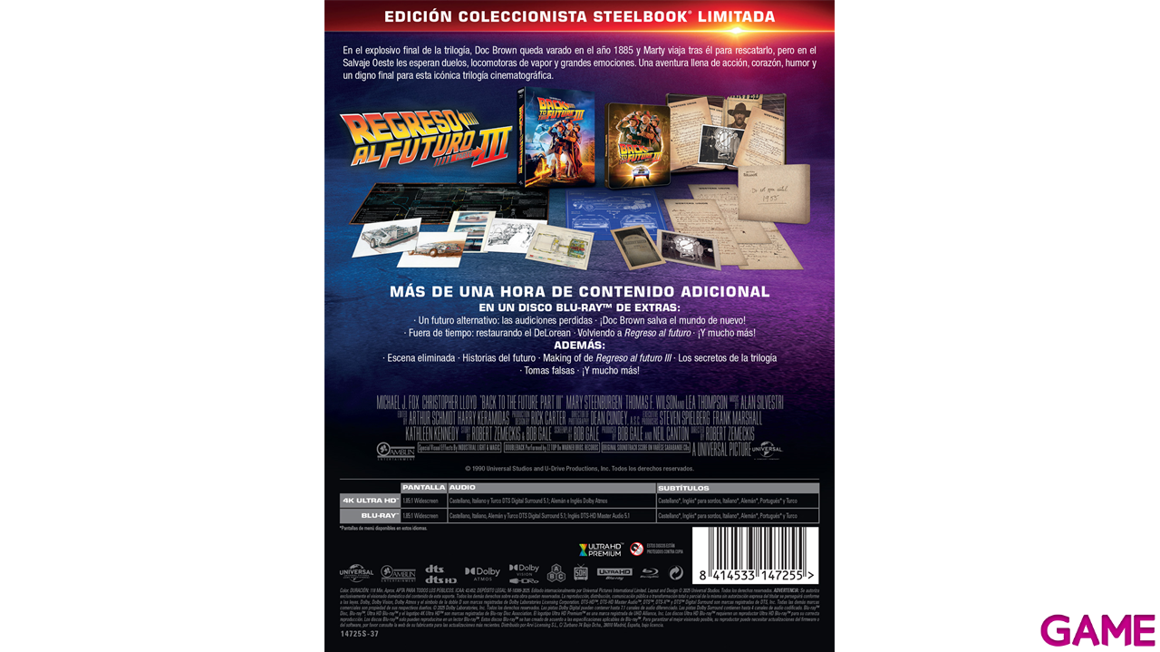 Regreso al Futuro 3 4K + BD Edición 40 Aniversario-1 Regreso al Futuro 3 4K + BD Edición 40 Aniversario-1