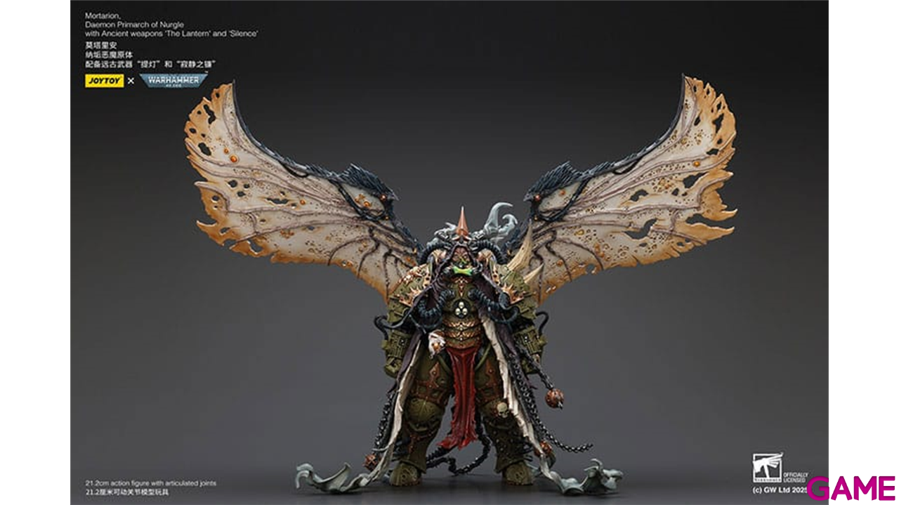 Figura Warhammer 40k Mortarion Daemon Primarch of Nurgle with Ancient weapons The Lantern and Silence de 21 cm-1
