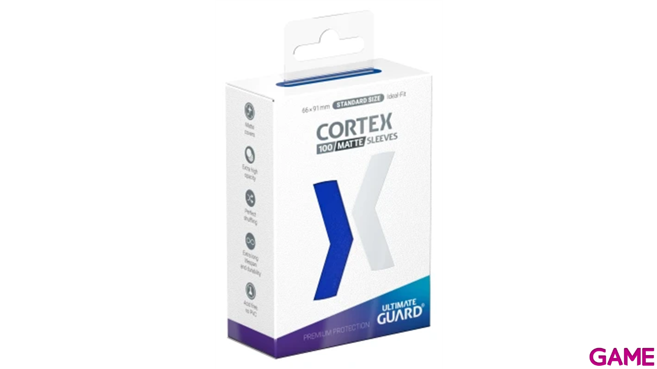 Fundas para cartas Cortex Tamaño Estándar de color azul (100 uds)-0