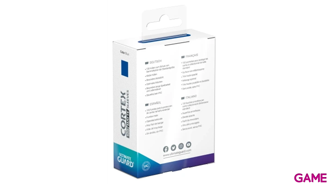 Fundas para cartas Cortex Tamaño Estándar de color azul (100 uds)-2