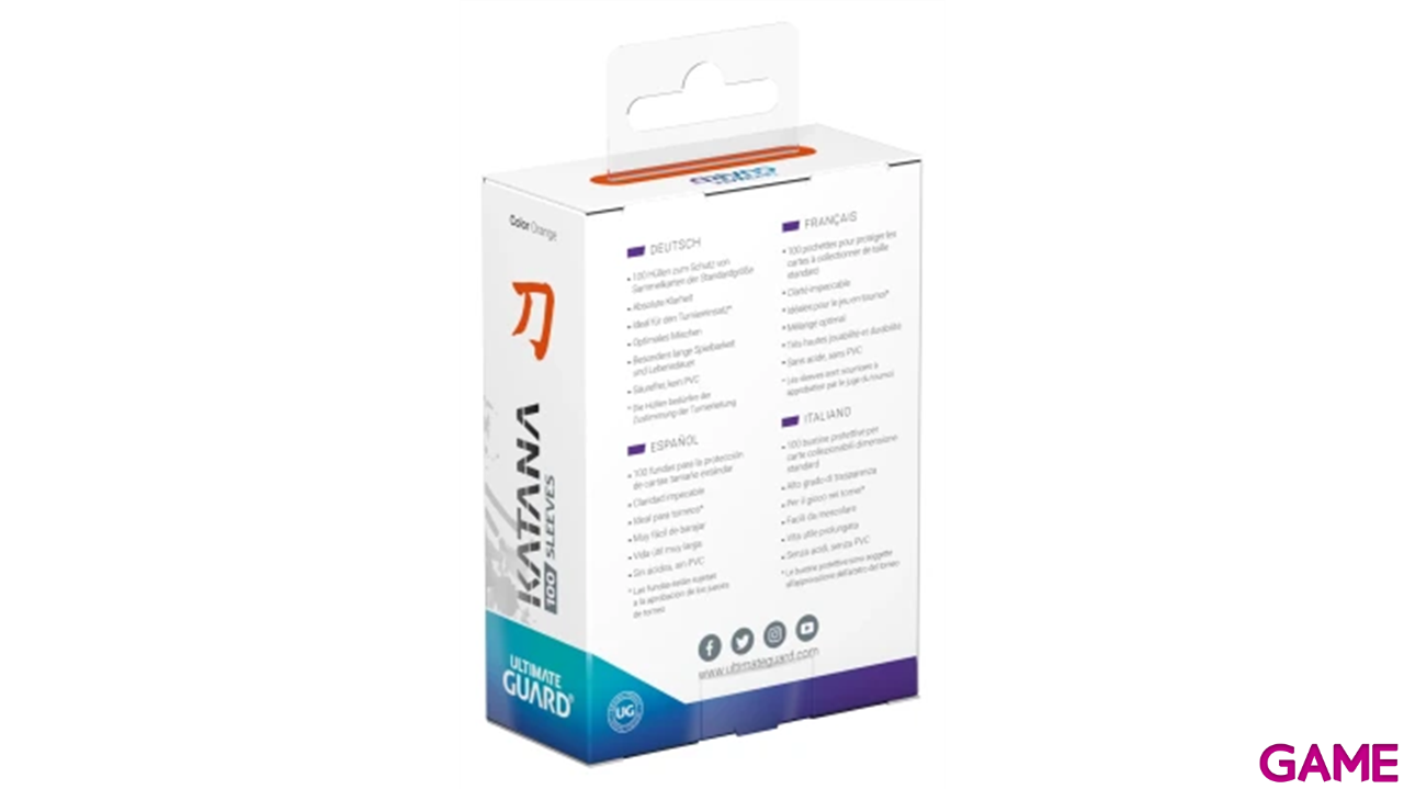 Fundas para cartas Katana Tamaño Estándar de color naranja (100 uds)-2