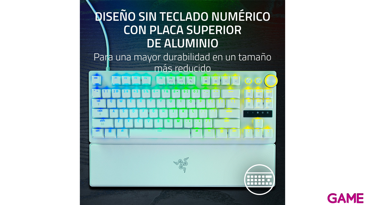Razer Huntsman V3 Pro Tenkeyless 8KHz Blanco - US Layout - Teclado Gaming-25