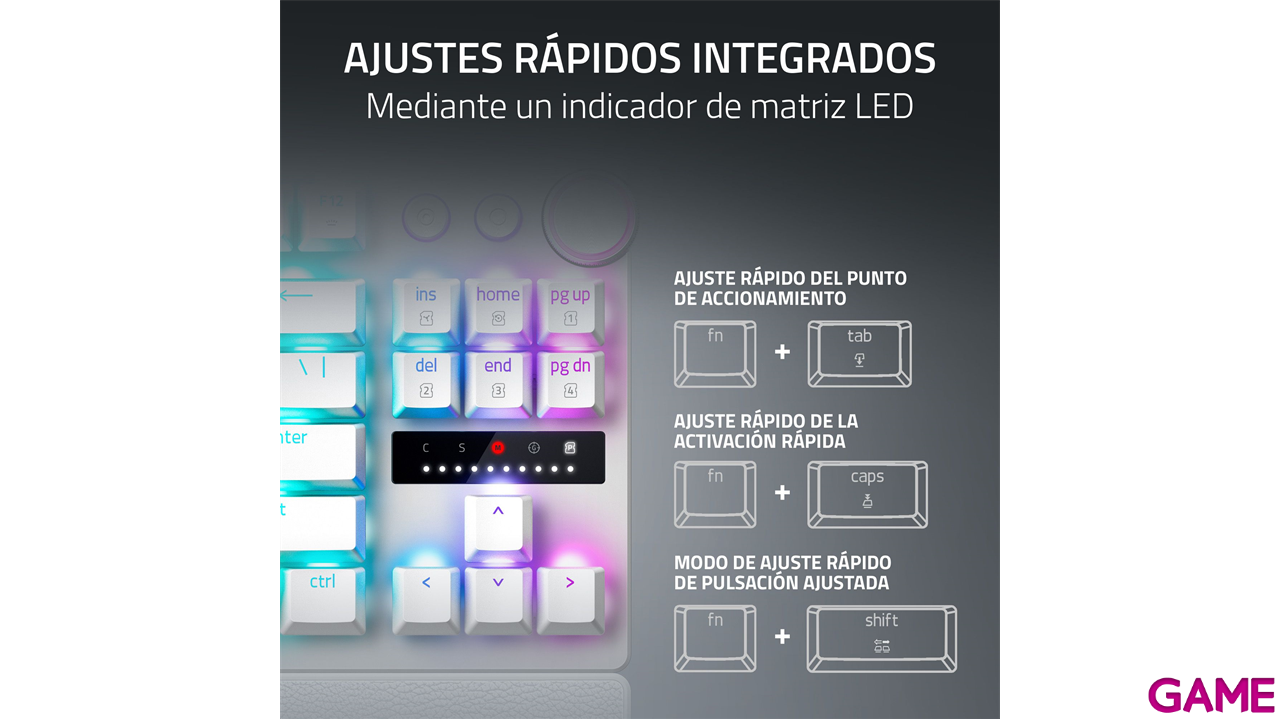 Razer Huntsman V3 Pro Tenkeyless 8KHz Blanco - US Layout - Teclado Gaming-27