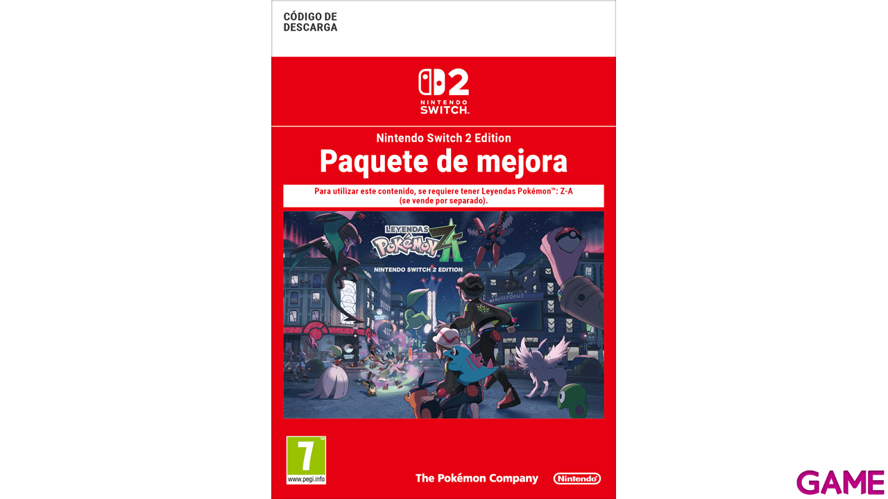 Leyendas Pokémon Z-A Actualización a NSW2-0