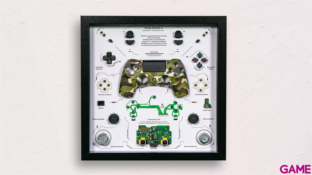 Cuadro Nostalgia GAME PS4 Dual Shock 4 Controller Color Mix 33x33-3