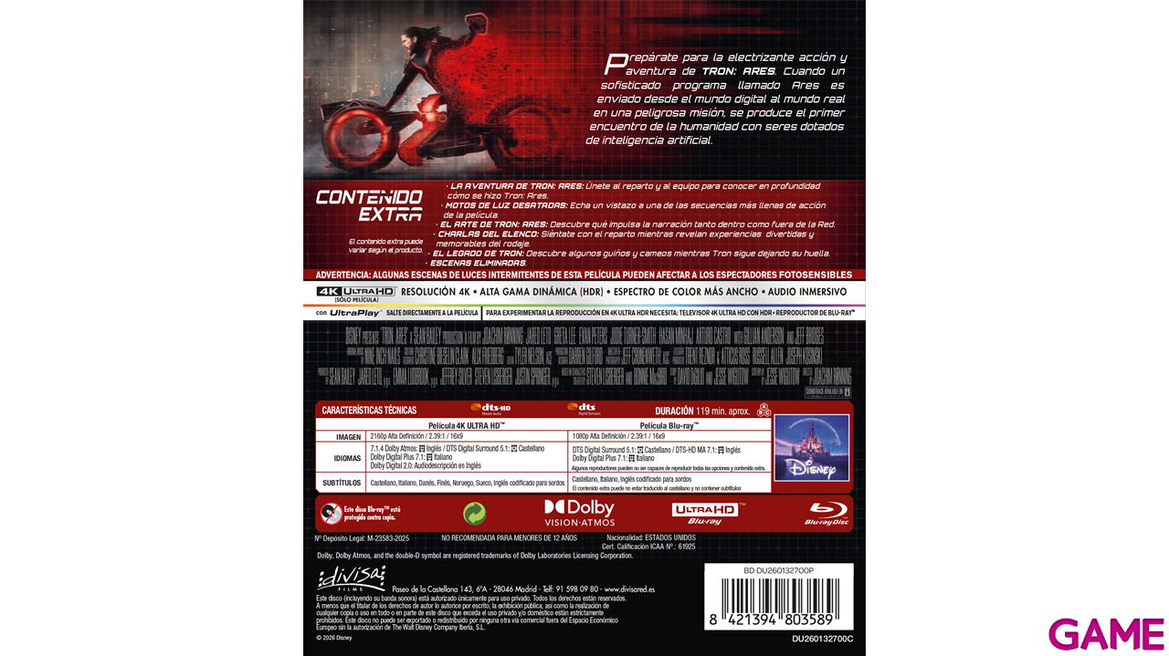Tron Ares 4K +BD-3