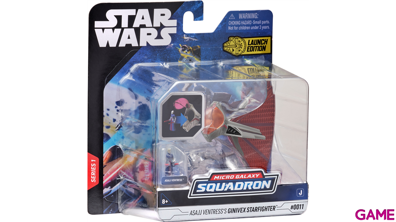 Nave con figura Star Wars Ginivex Starfighter de 8 cm-0
