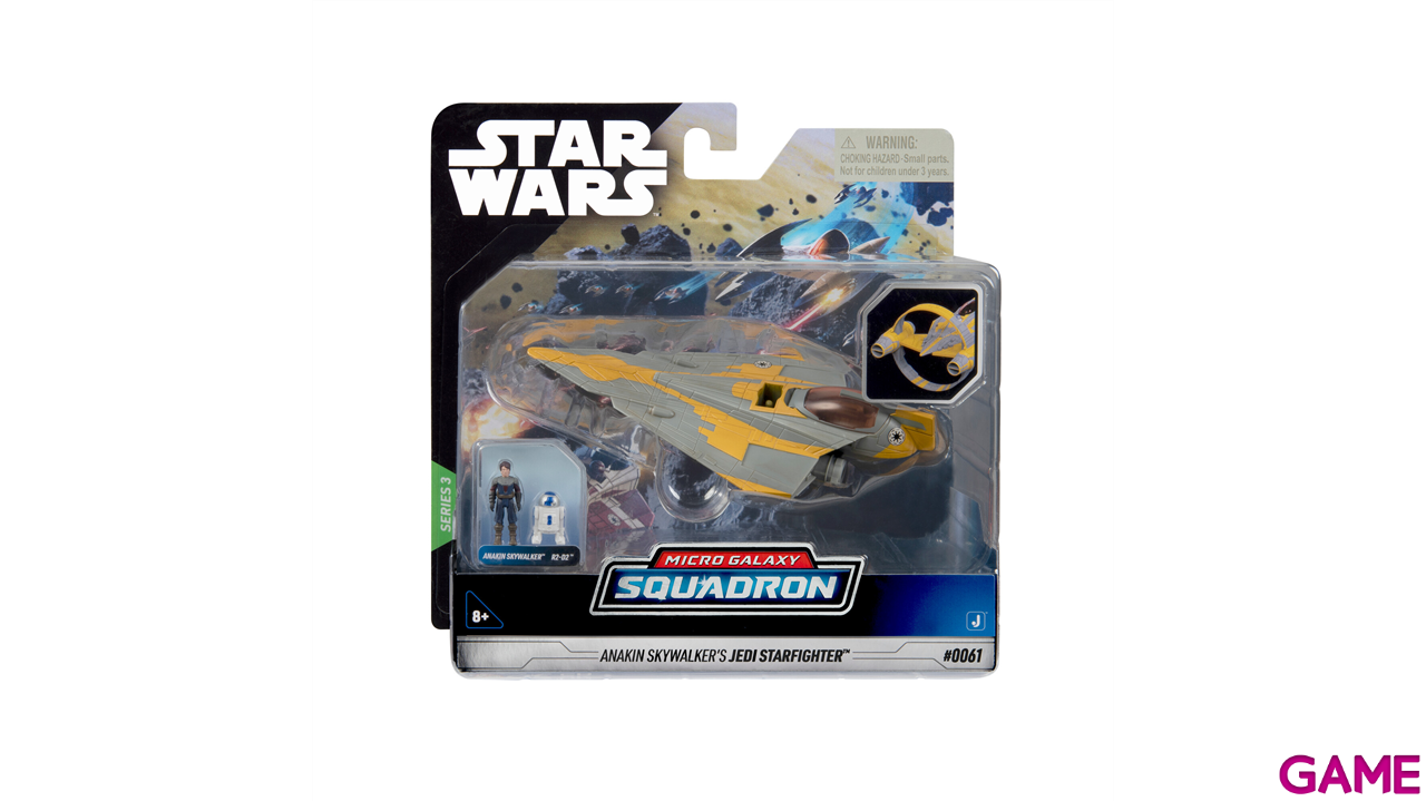 Nave con 2 figuras Star Wars Anakin Skywalker Jedi Starfighter de 12 cm-2