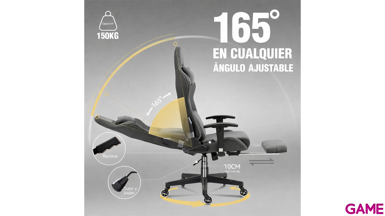 Dowinx LS 77 Gris - Silla Gaming-4