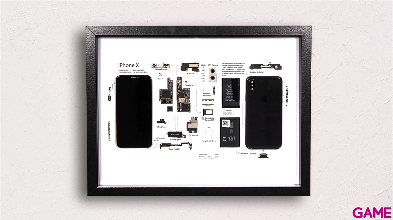 Cuadro Nostalgia GAME Iphone X 33x33-0