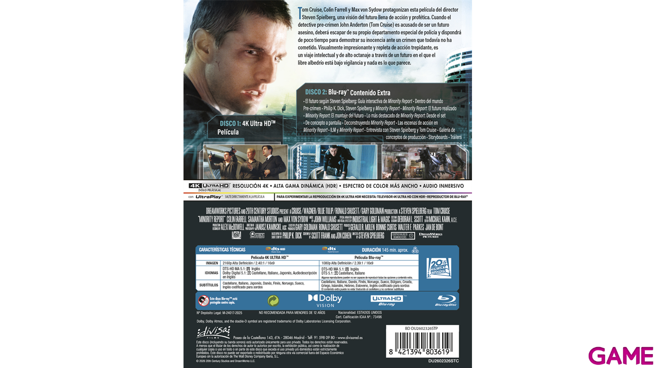 Minority Report 4K + BD Edición Steelbook-1